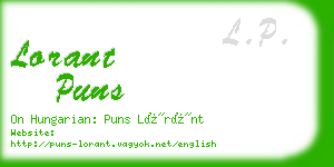 lorant puns business card